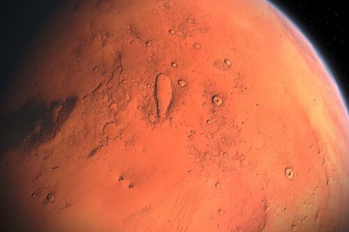 Em Marte, NASA encontra pedra com pequenas esferas escuras