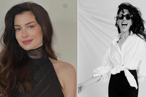 Anne Hathaway deslumbra com visual elegante ao lado do marido em evento