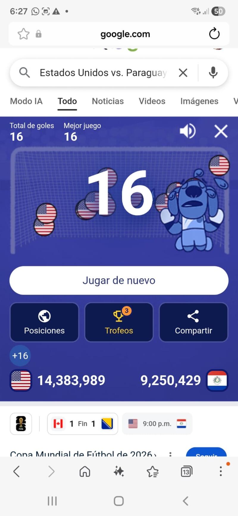 Mini juego - Google Mundial 2026