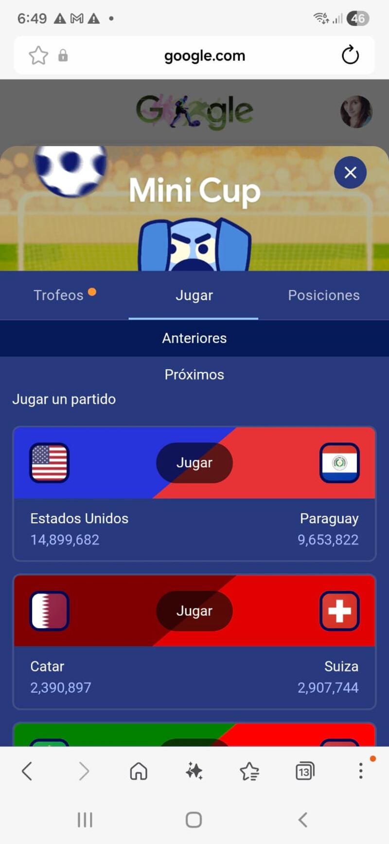 Mini juego - Google Mundial 2026