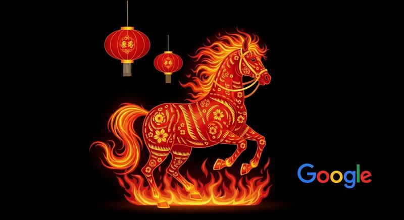 Caballo de Fuego en Google - Año nuevo Chino FW/Whisk