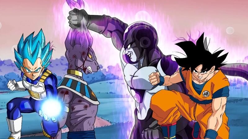Dragon Ball Super - Vegeta, Bills, Black Freezer y Goku
