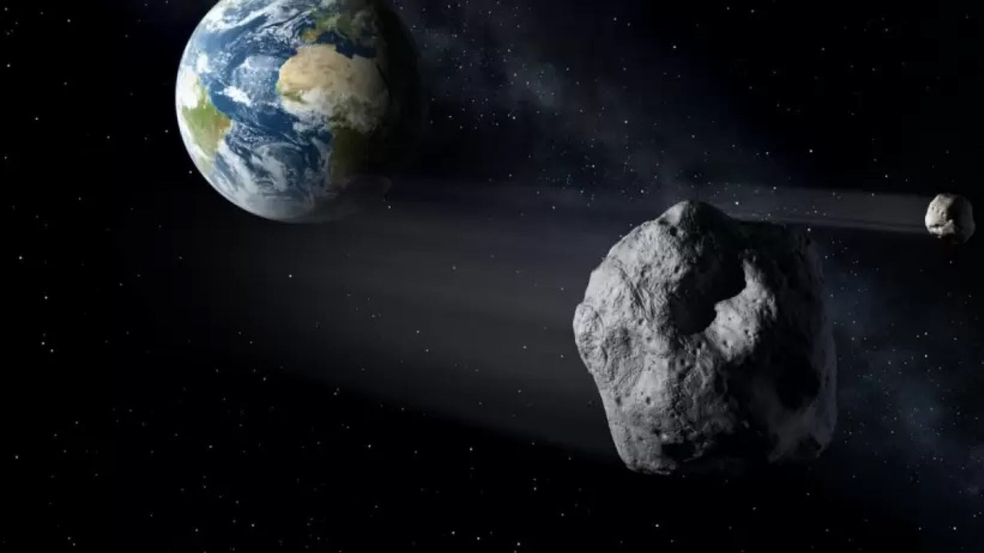 La Tierra y un asteroide