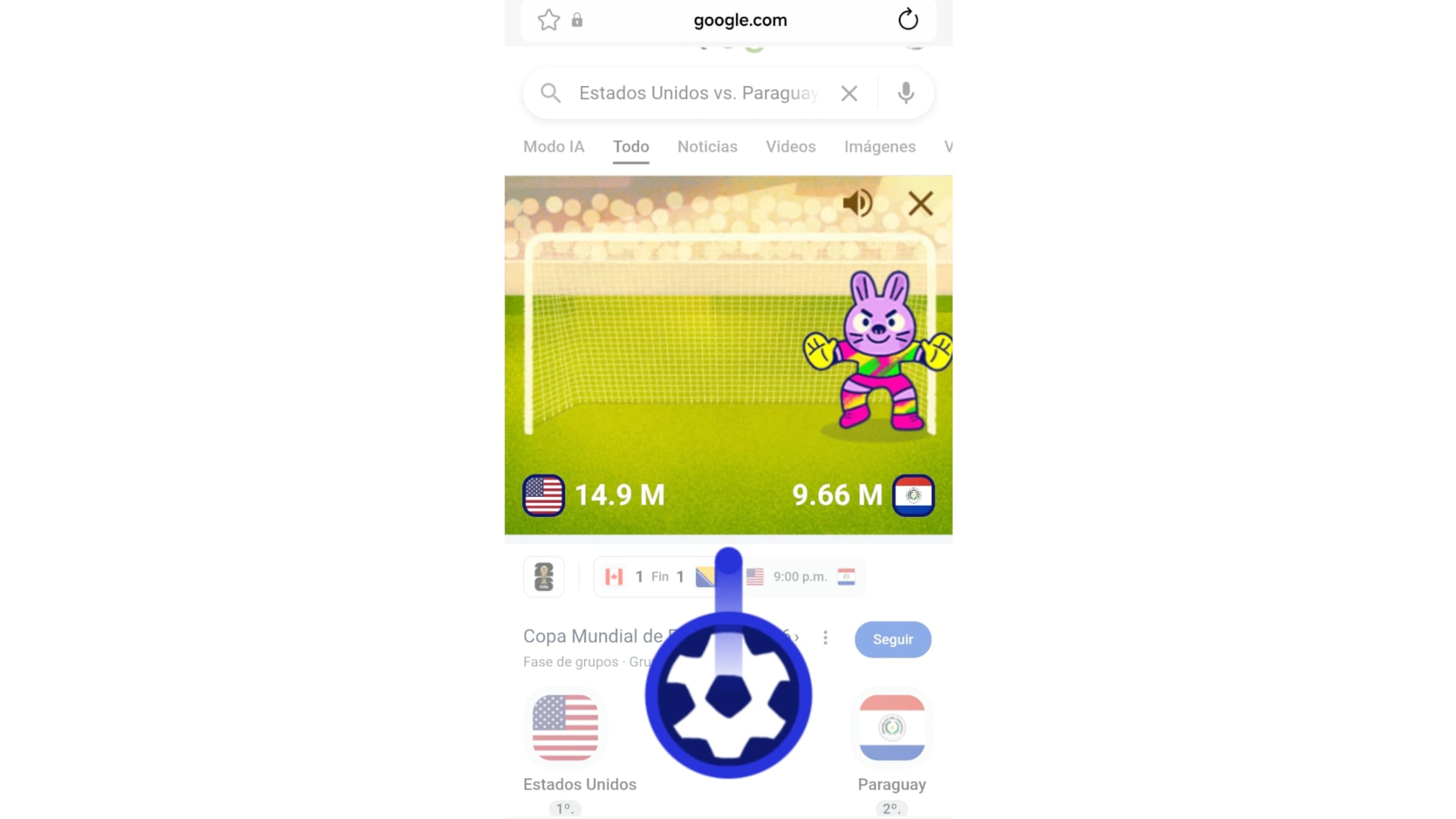 Minijuego Google - Mundial 2026