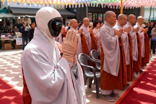 O futuro chega ao templo: o primeiro monge robô, o humanoide Gabi, é ordenado em cerimônia budista